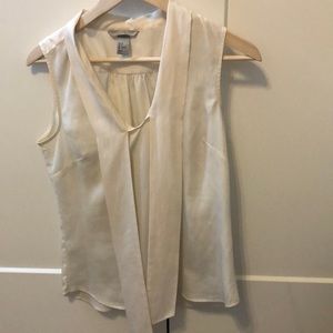 H & M Cream necktie bow blouse